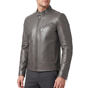 Veste en cuir de vachette véritable pour homme, style décontracté, veste de motard, manteau en cuir avec poche poitrine pour homme - Product Image 6