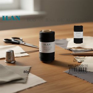 Bobina di Filo di Cotone Ilan 80g Nero 1.5mm per Cucito - Product Image 2