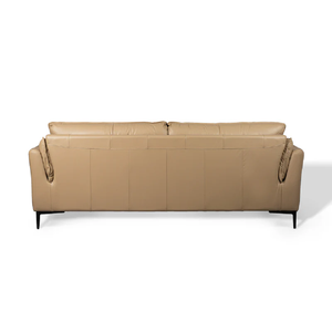 Premium High End Modern Simple Genuine Leather Three-Seat Living Room <b>Sofa</b> with High Legs and High Density <b>Sponge</b> Filling - Product Image 3