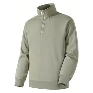 Men's Light Blue Half <b>Zip</b> Knitted <b>Sweater</b> Regular Fit Solid Color Casual Stand Collar Polyester / Cotton Anti-Shrink Breathable - Product Image 3