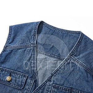 Fashion Wear Canvas Waterproof Windproof <b>Men</b> Jeans <b>Vest</b> Custom Logo Design Breathable Winter Casual Outerwear - Product Image 5