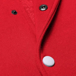 Men's High Quality Leather Knitted Winter Solid Embroidered Stand Collar Finished Processing Custom Logo Baseball Varsity <b>Jacket</b> - Product Image 5