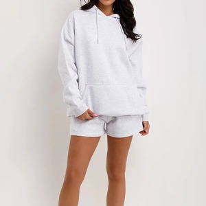 Conjunto de Sudadera con Capucha y Pantalones Cortos para Mujer, Más Vendido, OEM ODM, Alta Calidad, Uso Diario, Cómodo, Conjunto de Dos Piezas - Product Image 1