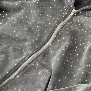 100%Cotton Zipper-Up Dot Print <b>Glitter</b> Hoodie Premium Quality Street Fashion Sweatshirt Hoodies Sweaters <b>Clothes</b> Men Embroidery - Product Image 5