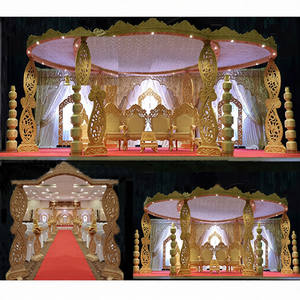 Mandap en bois sculpté à la main de style paisley, dernier modèle, pour mariage, mandap en bois sculpté à la main, Ganesha en bois sculpté, mandap de mariage, Canada - Product Image 1