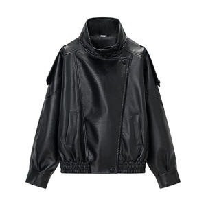 High Quality Women's Sheep Skin Quilted Leather Jackets Slim Fit Breathable Customizable Best Selling - Product Image 6
