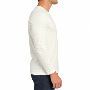 Camiseta de Manga Larga Raglán para Hombre, Negra con Rayas en Contraste, Cuello Redondo, Corte Casual, Diseño de Bloques de Color Sólido, 100% Algodón - Product Image 2