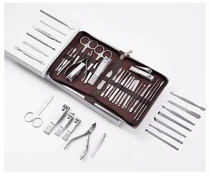 Stainless Steel Nail <b>Kit</b> 7 in 1 <b>Manicure</b> Tools Set Single Spring Professional Portable Case Classic Style for Adult - Product Image 3