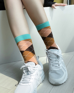 Chaussettes classiques en coton peigné Agyle pour femmes, mélange de coton respirant, usage quotidien, style régulier, toutes saisons - Product Image 2