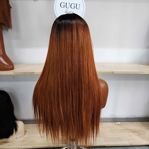 100% Vietnamese Luxury Glueless Bang <b>Wig</b> <b>Brown</b> Color 2x6 Closure Remy Human Hair Super Double Drawn Straight Black Women 100g - Product Image 4