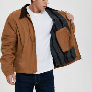 Chaqueta de lona recubierta ligera para hombre, impermeable, cortavientos, cómoda, para invierno, con diseño de capucha y logotipo personalizado. - Product Image 1