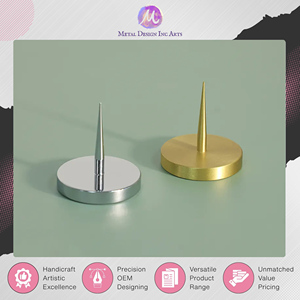 Exclusive Sale on Top Quality Golden and Silver Color Solid <b>Brass</b> Small <b>Brass</b> Spike <b>Candlestick</b> <b>Holder</b> for Home Decor from India - Product Image 4