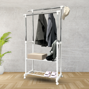 Estante de exhibición movible ajustable con estantes de almacenamiento de zapatos para ropa - Product Image 5