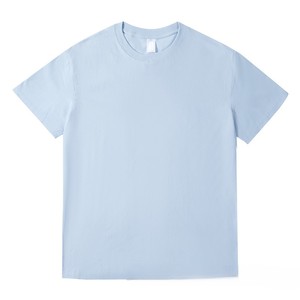 T-shirt OEM 100 % coton épais, coupe ample, couleur unie, logo personnalisé sur le devant, manches courtes, tenue de couple - Product Image 6