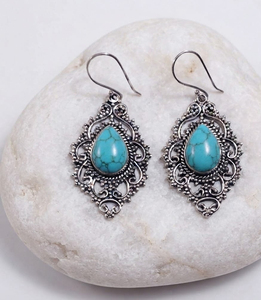 925 Sterling Silver Handmade Bezel Setting Drop Earrings Rainbow Moon stone Pear Cut Bohemian January Birthstone Jewelry - Product Image 5