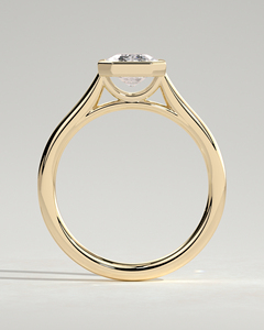 แหวนหมั้นเพชรเม็ดเดี่ยวทรงสี่เหลี่ยมมรกต 1 กะรัต ทองคำแท้ 14K ฝังแบบ Bezel Set เพชรเพาะเลี้ยงในห้องปฏิบัติการ รับรองโดย IGI เกรด E VVS2 เพชร CVD ผลิตตามแบบ OEM - Product Image 4
