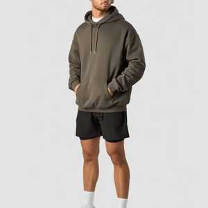 Sudadera con Capucha para Hombre, Corte Regular, Color Sólido, Felpa de Algodón, Informal, con Estampado Digital Invernal - Product Image 5