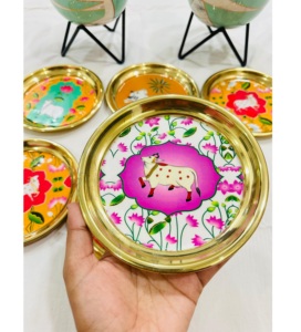 ของขวัญพิมพ์ลายวัวแบบดิจิทัลสวยงาม ขนาด 6 นิ้ว ผลิตจากเงินเยอรมัน เป็นมิตรกับสิ่งแวดล้อม แบรนด์แกเนช สำหรับตกแต่งและใช้ในพิธีกรรม - Product Image 3