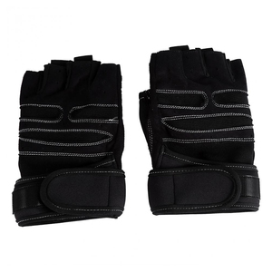 Gants de musculation respirants en cuir à demi-doigts avec sangle de poignet réglable, rembourrage en gel, fermeture auto-agrippante et antidérapants pour l'extérieur et la salle de sport - Product Image 4