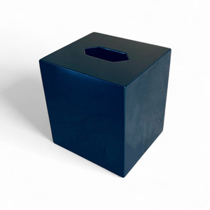 Lacquer tissue <b>box</b> for restaurant dining table decor hand-crafted lacquered cover dispenser - Product Image 6
