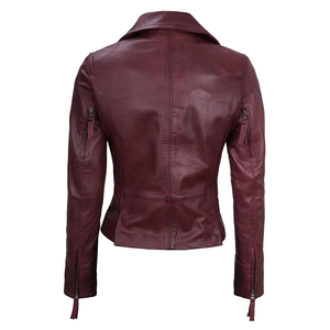 Chaqueta de Cuero para Mujer, Estilo Contemporáneo, Prenda Exterior con Construcción Duradera, Ajuste Cómodo para Viajes, Trabajo y Moda Diaria - Product Image 3