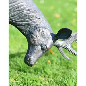 Sculpture de renne en métal artisanale, figurine animale grandeur nature, personnalisable, style vintage, pour exposition extérieure - Product Image 1