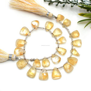 Natural Bio citrino facetado trillón forma 8 pulgadas 5,5x7,5 a 9x12mm cuentas de piedras preciosas hebra para hacer joyería pulsera collar - Product Image 1