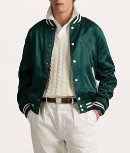 Chaqueta Universitaria de Satén Vintage de Alta Calidad 2025 al por Mayor, Chaqueta de Béisbol Unisex con Cuello Alto y Transpirable para Hombre - Product Image 1