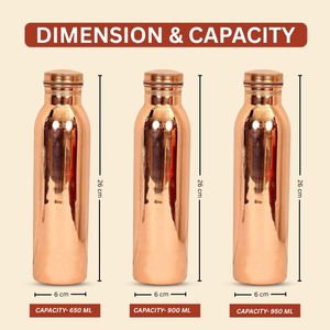 Top Quality Travel Friendly 100% Pure <b>Copper</b> Water <b>Drinking</b> <b>Bottle</b> for Ayurveda Health Benefit Leakproof 650ml Metal <b>Bottles</b> - Product Image 5