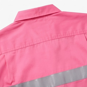 Camisa de trabajo de manga larga totalmente personalizada, tela de control de humedad, ajuste cómodo, camisas de alta visibilidad para el trabajo. - Product Image 5