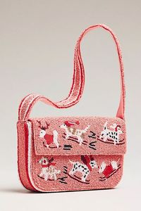 Striped Beaded Flap Evening <b>Bag</b> With Cocktail Design Handmade Fashionable Shoulder <b>Bag</b> - Product Image 4