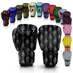 Customized Woven Label Logo Boxing Gloves PU Leather MMA Training Gloves Wrist Support Shock Absorption Sparring Fitness Gloves - Product Image 1