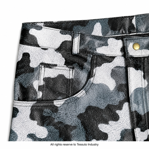 Custom Printed Genuine Leather Waterproof Eco-Friendly <b>Men's</b> <b>Camo</b> Mid Knee-Length Jorts OEM Private Label Streetwear Low MOQ - Product Image 2
