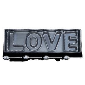 Plateau de service élégant en argent en forme d'amour avec quatre cuillères assorties Plat à collation décoratif moderne pour les fêtes et la décoration intérieure - Product Image 1