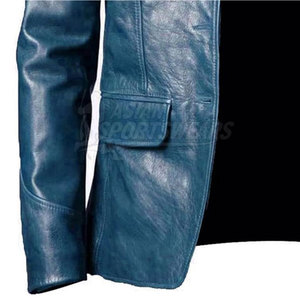 Veste d'hiver en cuir tendance pour homme, doublure douce, écologique, respirante, logo sur le devant, matériau durable pour le streetwear et les tenues quotidiennes - Product Image 3