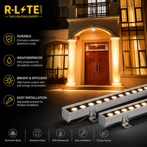 ไฟวอลวอชเชอร์ LED 18W IP65 ขนาด 500 มม. สำหรับตกแต่งผนังภายนอกอาคาร แสงสีขาว 5000K แสงกลางวัน ตัวเรือนอะลูมิเนียมกันน้ำ R-LITE GROUP - Product Image 6