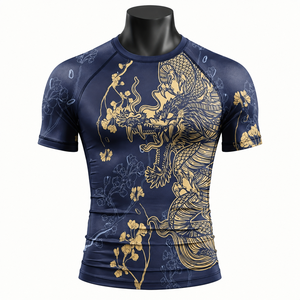 Camiseta de Compresión Personalizada para Hombre, Manga Corta, Estilo Japonés, para MMA, BJJ, Gimnasio, Entrenamiento, Ropa Deportiva Sublimada - Product Image 1