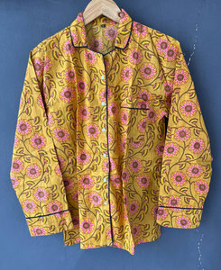 ชุดนอนผ้าฝ้ายพิมพ์ลายอินเทรนด์ ชุดนอนนุ่มสบาย ชุดนอนลำลอง ชุดอยู่บ้าน - Product Image 2