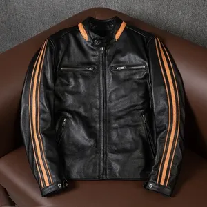 OEM Premium Quality Custom <b>Men</b> <b>Leather</b> <b>Jacket</b> 2026 OEM Genuine <b>Leather</b> <b>Jacket</b> Supplier - Product Image 4
