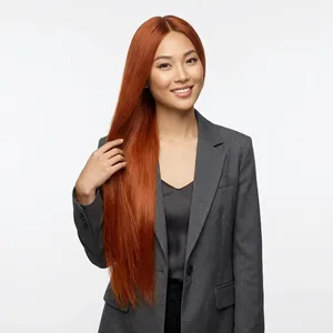 Extensiones de Cabello Humano Indio Remy Largo Color Jengibre con Base de Seda Doble Trama para Venta al por Mayor para Salones - Product Image 3