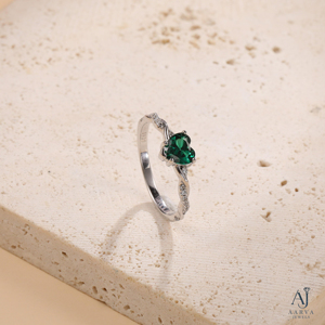 Anillo de Compromiso AARVA JEWELS con Corte de Corazón, Chapado en Oro, Plata 925, Engaste de Garras, Certificado por Terceros, Estilo Clásico, Anillo de Eternidad - Product Image 5