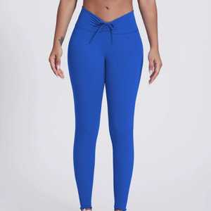 New Arrival High Yoga Pants <b>Women</b> Leggings Breathable Athletic Workout Tummy Control Cotton Bamboo Elastic Gym Wear Training - Product Image 4