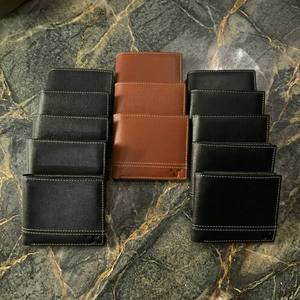 Portefeuille minimaliste en cuir véritable pour homme, porte-cartes court, poche à monnaie, blocage RFID, antivol, cadeau quotidien - Product Image 1