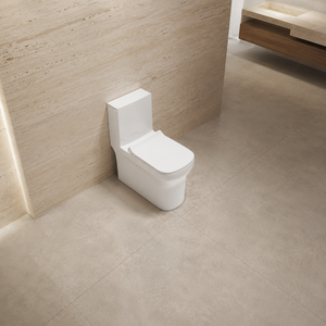 WC monobloc minimaliste à chasse d'eau par gravité, fixation murale ou au sol, en porcelaine, design S/P-trap, facile à nettoyer, équipement de salle de bain - Product Image 2