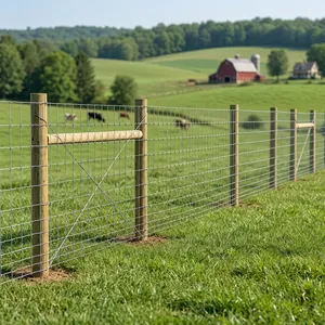 Cerca Agrícola de Alambre Soldado de Alta Resistencia con Postes de Madera para Ganado, Delimitación de Campos Agrícolas y Uso en Seguridad Exterior - Product Image 2