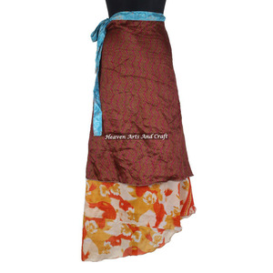 Último Diseño, Faldas Envolventes de Seda Antigua de Varias Capas, Faldas Largas Envolventes de Seda Mágica Reversible de 2 Capas, Faldas Envolventes de Seda - Product Image 4