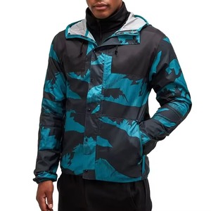 Chaqueta cortavientos de lona estilo High Street personalizada para hombre, cuello alto, cierre de cremallera, impermeable, transpirable, chaqueta de alta calidad - Product Image 1