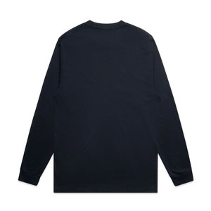 T-shirt à manches longues en jersey de coton uni pour homme, col rond, coupe classique, confortable pour tous les jours, couleur kaki délavée de qualité supérieure - Product Image 2