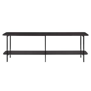 Mesa de Sofá Extra Larga con Acabado Negro Mate, Soporte de Exhibición Contemporáneo para Sala de Estar con 6 Patas - Product Image 3