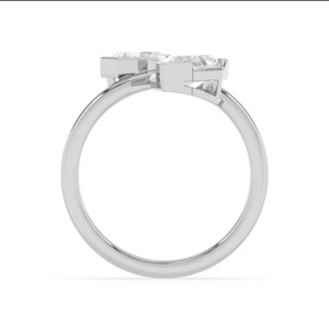 Bague ouverte en or rose 9 carats avec deux diamants de laboratoire taille poire à facettes, sertis clos, 2,00 CTW - Product Image 6